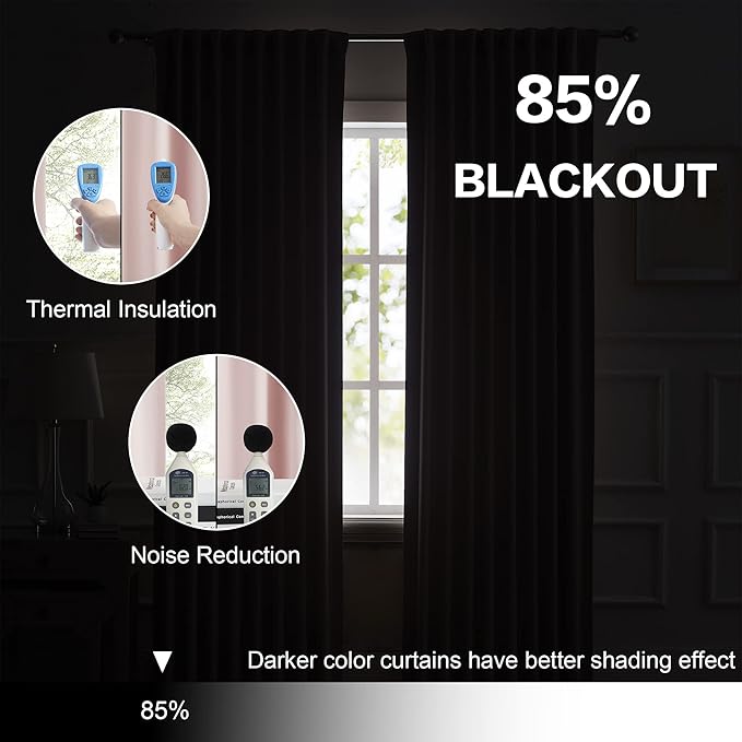 DUALIFE Back Tab and Rod Pocket Curtains 120 Inches Long - Image 6