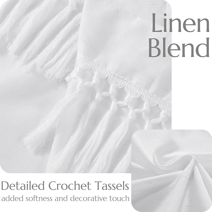 jinchan Linen Curtains for Living Room Bedroom Light Filtering Semi Sheer - Image 5