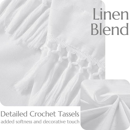 jinchan Linen Curtains for Living Room Bedroom Light Filtering Semi Sheer - Image 5