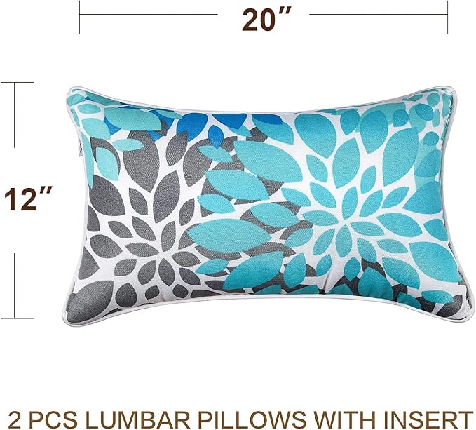 JMGBird Outdoor Lumbar Pillows Waterproof Set of 2 Outdoor Pillows - Image 6