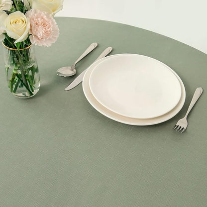 maxmill Round Linen Looking Textured Tablecloth Spill-Proof Wrinkle Free Soft - Image 5