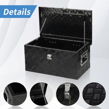 20 inch aluminum truck tool box lockable, 20", side view