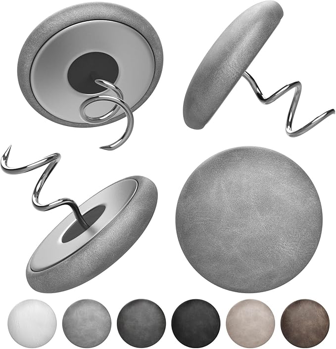 Leather Upholstery Twist Pins for Bed Skirts – 12 Pack Fabric Holders and Tacks by MAICOBI
