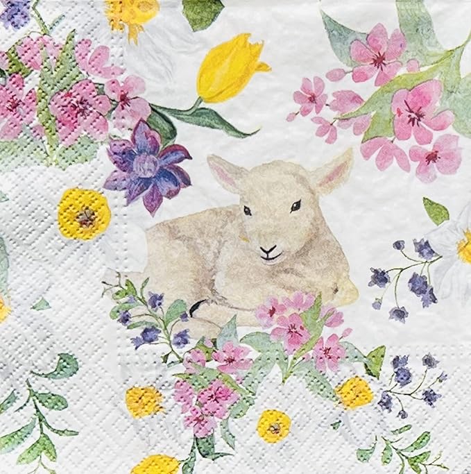 AM Décor Easter Dinner Napkins 20 Count Soft 3-Ply Tissue Servilities, Easter by Importer+AM
