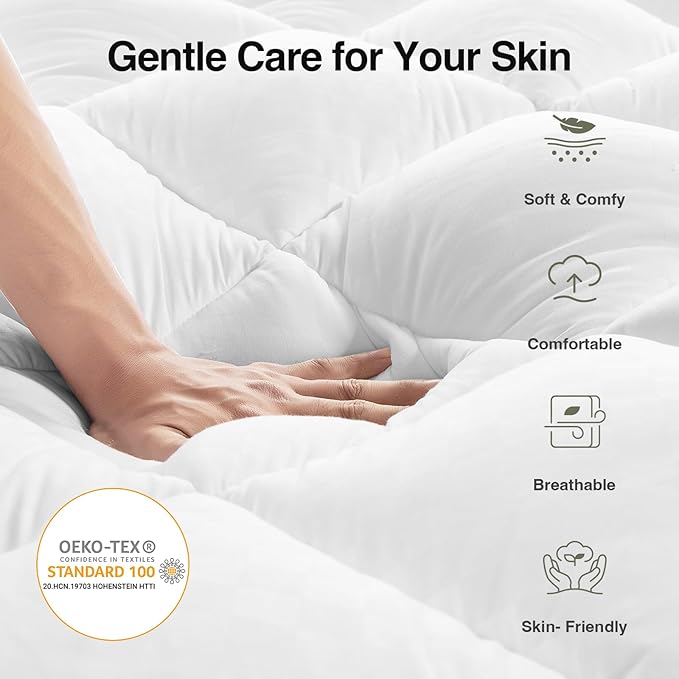 Novilla California King Mattress Topper, Extra Thick Pillow Top Mattress Pad - Image 6