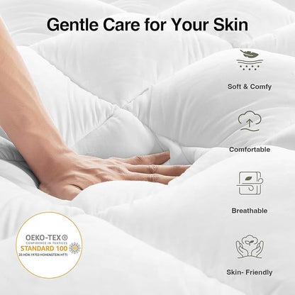 Novilla Queen Mattress Topper, Extra Thick Pillow Top Mattress Pad - Image 5
