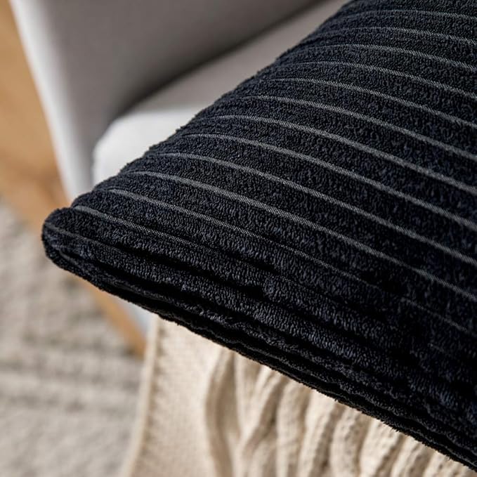MIULEE Winter Pack of 2 Corduroy Soft Soild Decorative Square Throw Pillow - Image 3