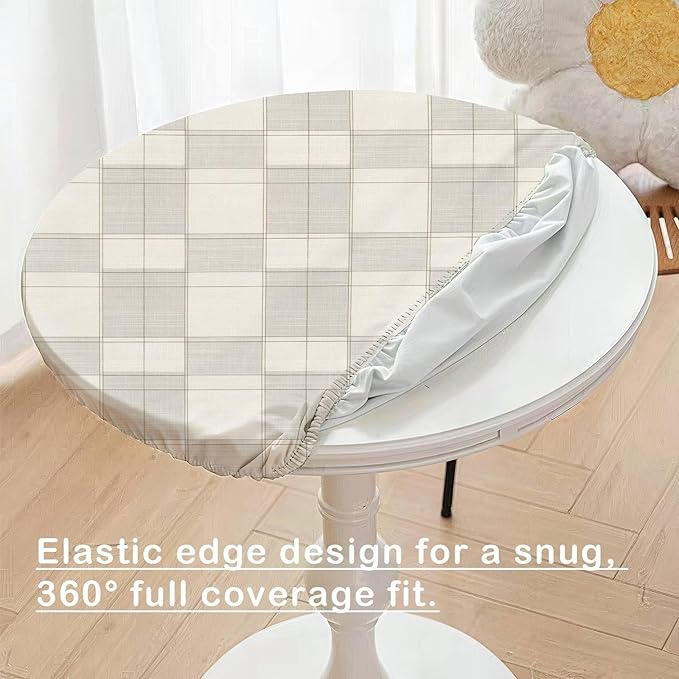 Plaid Fitted Round Tablecloth - Image 2