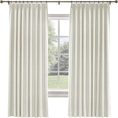 TWOPAGES 36 W x 102 L inch Pinch Pleated Curtain Room Darkening Linen Drapery by TWOPAGES