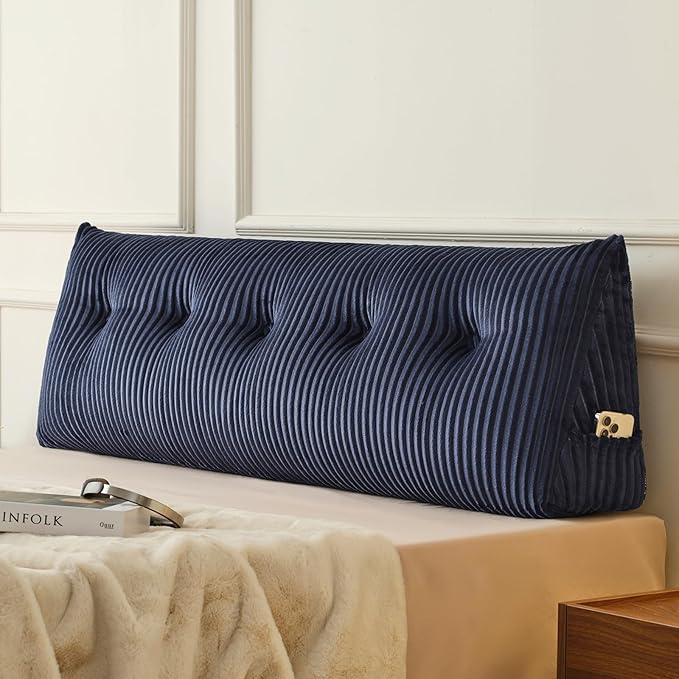 Z-hom Queen Headboard Pillow, Triangular Wedge Reading Pillow by Z-HOM