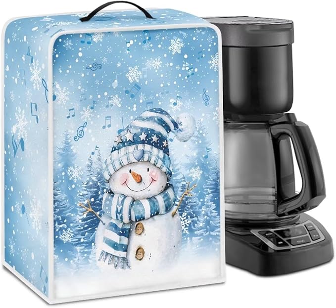 Cute Snowman Coffee Maker Cover Christmas Dustproof Coffee Machine Protection by Unknown