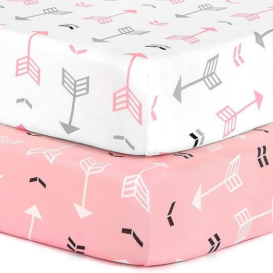 Stretchy Fitted Pack n Play Playard Sheet Set BROLEX 2 Pack Portable Mini Crib by BROLEX
