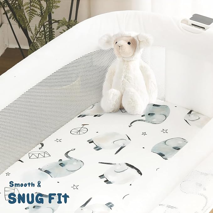 Stretchy Ultra Soft Fitted Bassinet Sheets Set 3 Pack, Universal Fit - Image 7