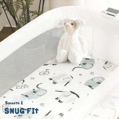 Stretchy Ultra Soft Fitted Bassinet Sheets Set 3 Pack, Universal Fit - Image 7