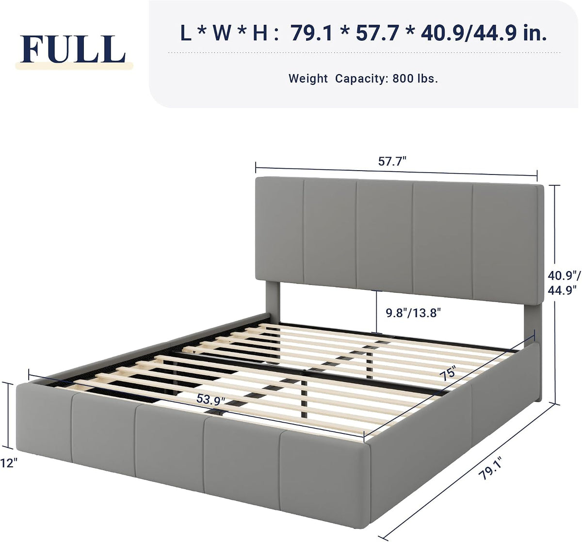 allewie full size dutch velvet upholstered platform bed shown in use