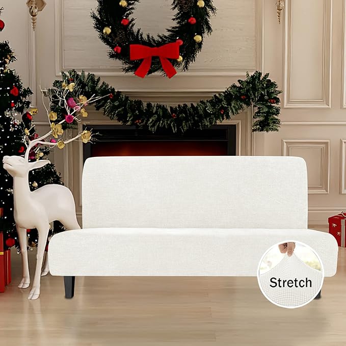 Easy-Going Stretch Futon Slipcover Armless Futon Bed Cover Furniture Protector - Image 2