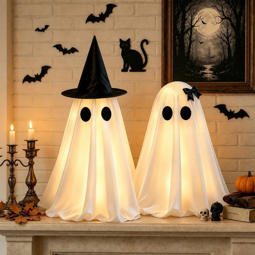 Halloween Decorations Indoor, 2 Pack Light Up Ghost Couple