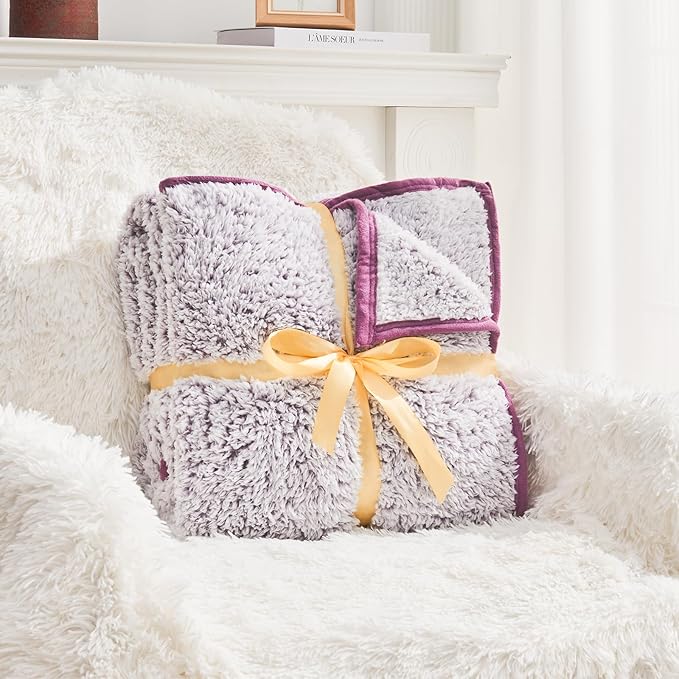 EMME Fleece Throw Blankets Soft Sherpa Plush Blankets - Image 5