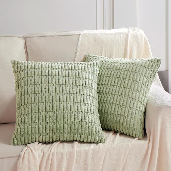 Fancy Homi 4 Packs Sage Green Decorative Throw Pillow Covers 20x20 Inch - Image 7