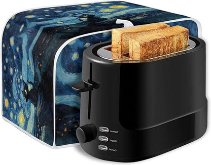 Black Cat Galaxy Toaster Cover 2 Slice Oven Cover Dustproof Kitchen Small - Image 5