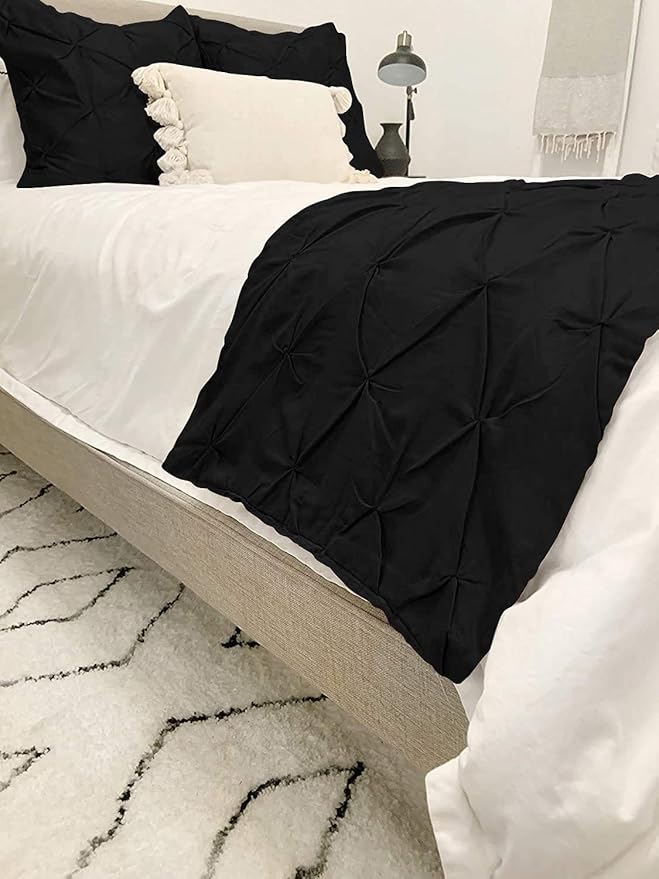 Bed Runner Set - 100% Pure Cotton 800 Thread Count - Luxury 1 Pinch Pleated Bed - Image 3
