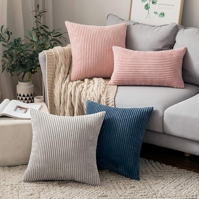 MIULEE Winter Pack of 2 Pillow Covers Soft Soild Decorative Throw Pillow Covers - Image 4