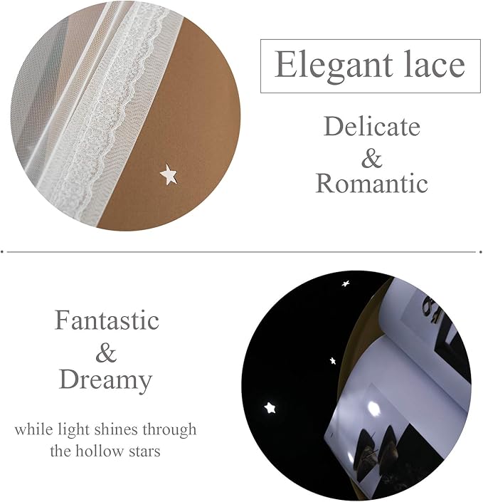 Kinryb Star Cut-Out Blackout Curtains 84 Inch Length Double Layer Curtain - Image 5
