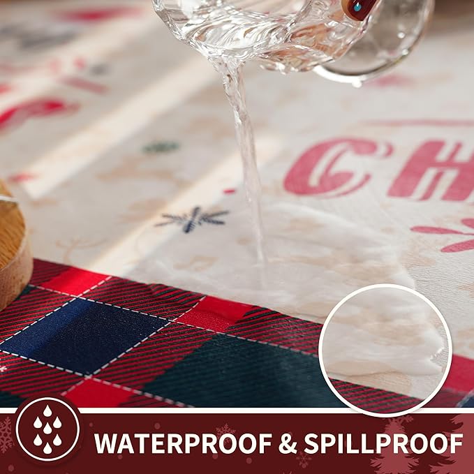 Christmas Rectangle Table Cloth, 100% Waterproof Tablecloth, Christmas - Image 2