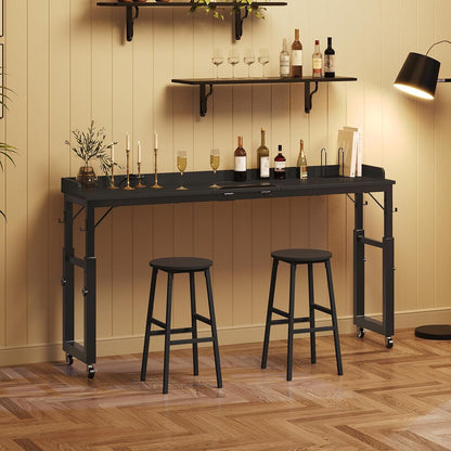 mahancris overbed table with wheels, mobile bed desk showing dimensions
