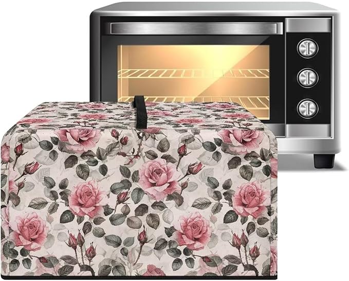 Microwave Dust Cover, Rose Heat-Resistant Waterproof Polyester Fabric Microwave - Image 2