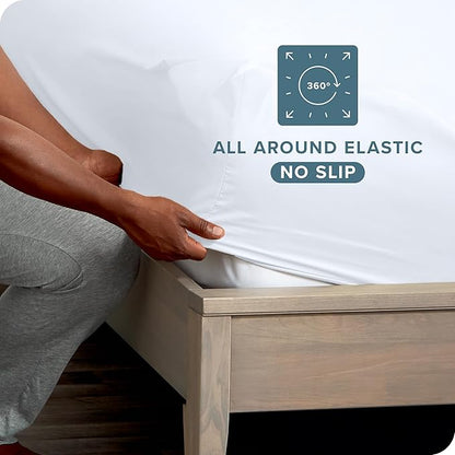 Bare Home 2-Pack Fitted Bottom Sheets Split King - Image 3