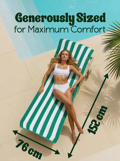 utopia towels beach towels, 4 pack, 30x60 in shown in use