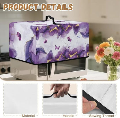 Microwave Oven Dust Cover, Marble Heat-Resistant Waterproof Polyester Fabric - Image 7