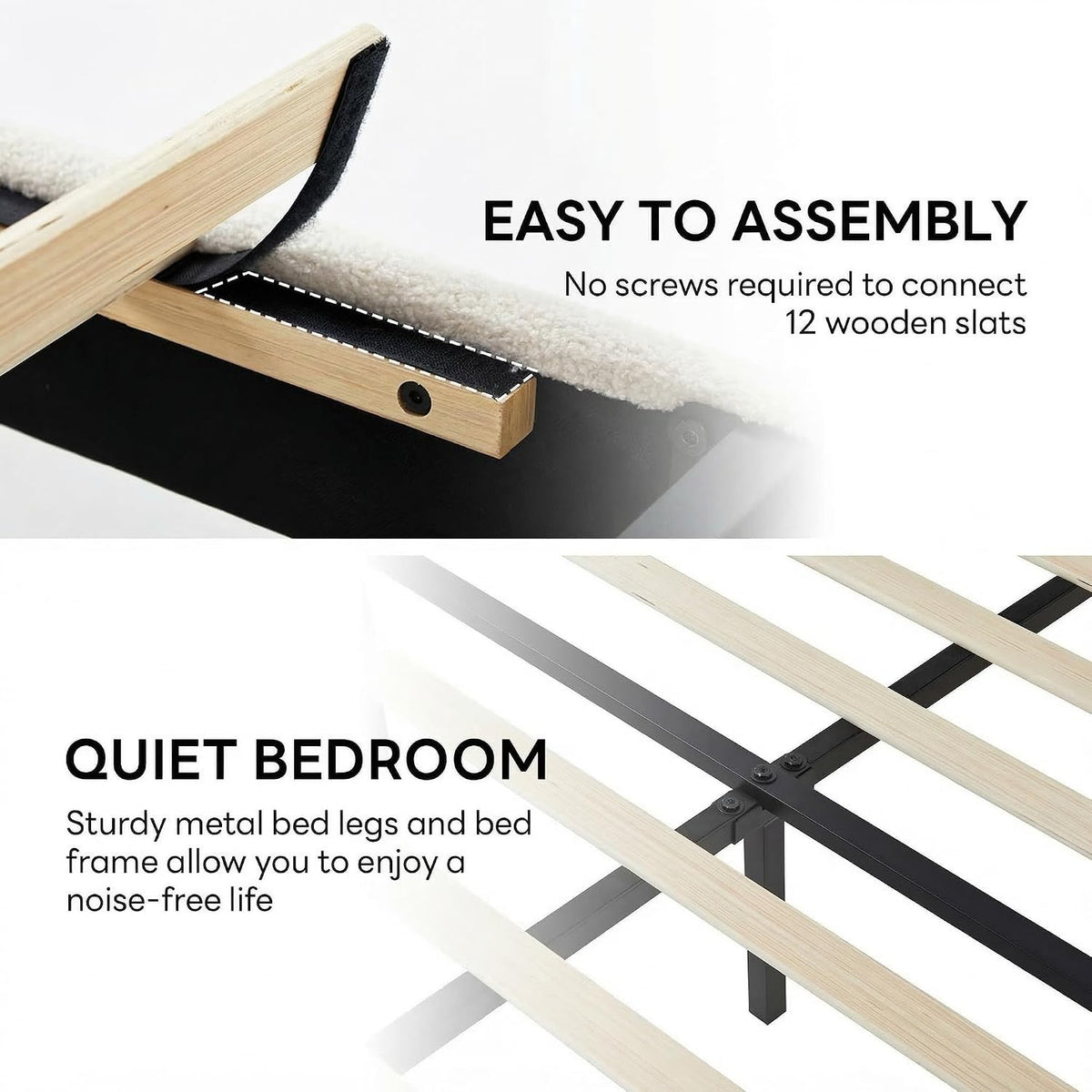 likimio full bed frame with usb ports & on a desk or shelf