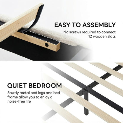 likimio full bed frame with usb ports & on a desk or shelf