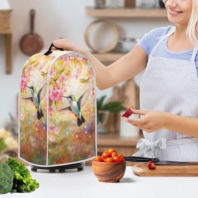 Hummingbird Dust Cover for Coffee Maker Flowers Kitchen Blender Cover Bread - Image 2
