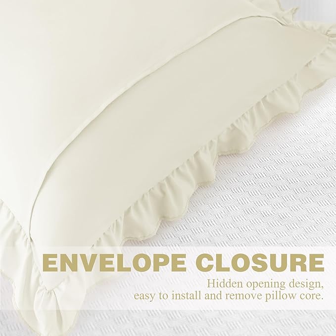 KKJIAF Ruffle Pillow Cases 18x18 Inches, Microfiber Wrinkle Resistant Pillow - Image 6