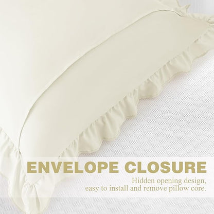 KKJIAF Ruffle Pillow Cases 26x26 Inches, Microfiber Wrinkle Resistant Pillow - Image 6