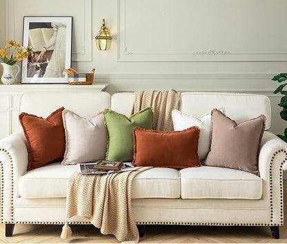 Set of 2 Decorative Fringe Throw Pillow Covers Chenille Pillow Covers Elegant - Image 6
