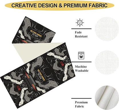 Gaming Table Runner, Kids Themed Cyberpunk Futuristic Gamer Table Scarf - Image 5
