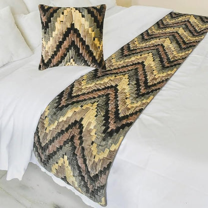 The HomeCentric King/Queen/Twin Beige Decorative Queen 74"x18" Bed Runner by TheHomeCentric
