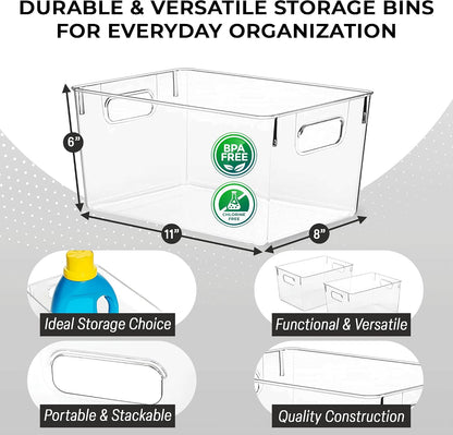 clearspace clear plastic storage bins – pantry organizers, side view