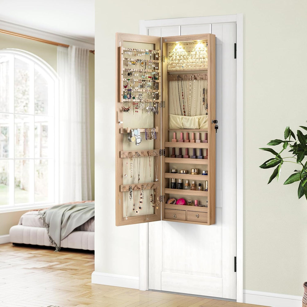 GIANTEX Wall or Door Mounted Jewelry Armoire with Full Length Mirror, 47.5"