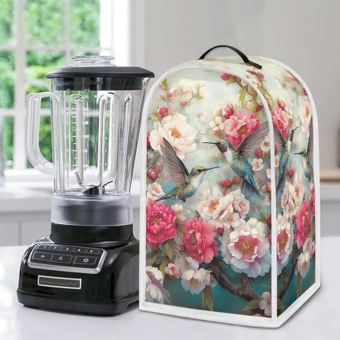 Talayituse Vintage Hummingbird Flower Print Blender Dust Cover, Fingerprint - Image 5