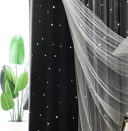 Kinryb Kids Blackout Curtains for Bedroom/Living Room/Classroom, Sheer Overlay - Image 7