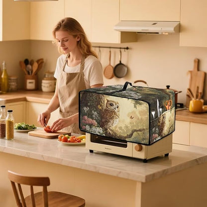 Owl Floral Tree Butterfly Print Microwave Oven Dust Cover Heavy Duty Microwave - Image 2