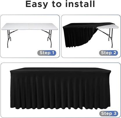Nasitos Black Rectangle Tablecloths, 2 Pack - Image 3