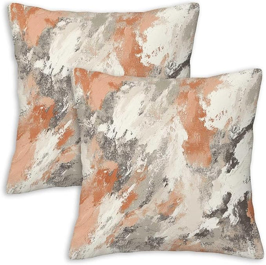 Throw Pillow Covers 18x18 Set of 2, Modern Abstract Cushion Covers, Decorative by Unknown