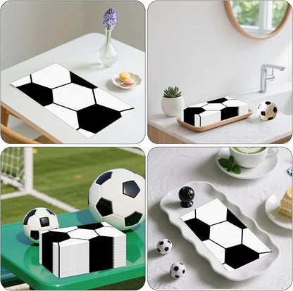 100 PCS Soccer Paper Napkins, Disposable Soccer Bathroom Guest Hand Towels - Image 7