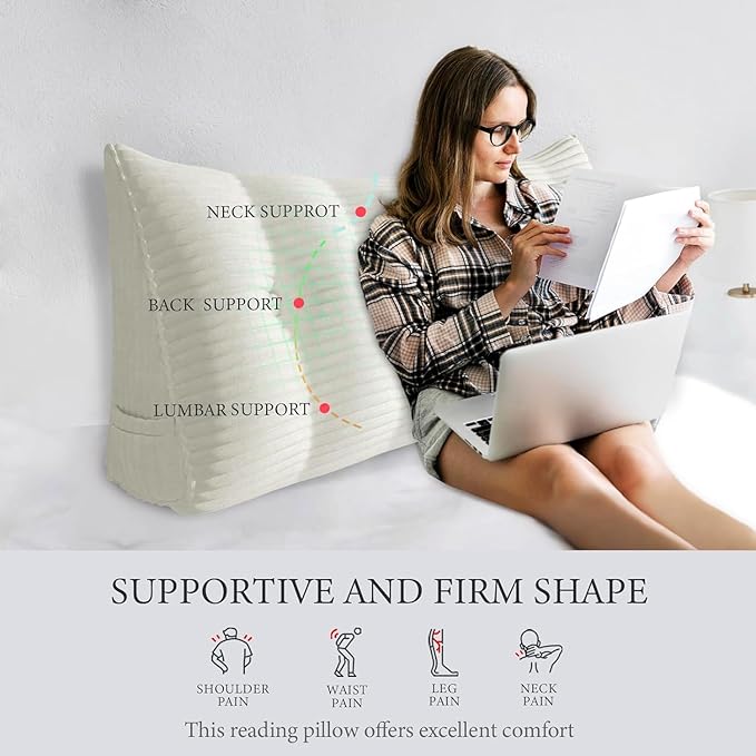 Wedge Headboard Pillow Dorm Room Reading Pillow Back Support - Image 5